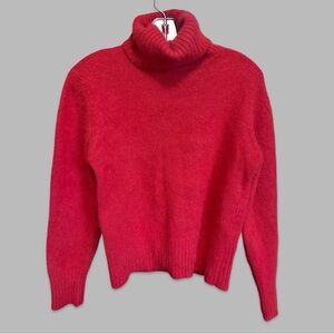 Vintage 1980s Red Angora & Wool Blend Turtleneck Sweater Women's Size Medium